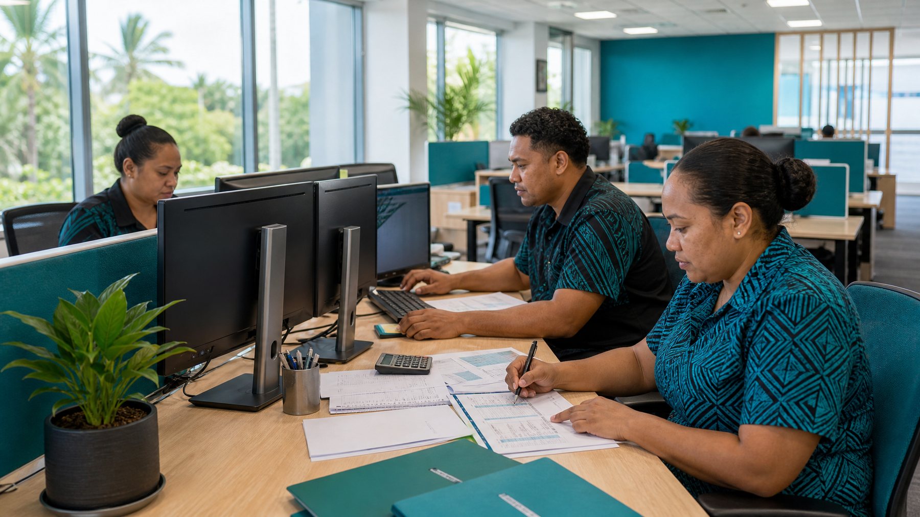 Back office finance and accounts processing team in Suva, Fiji