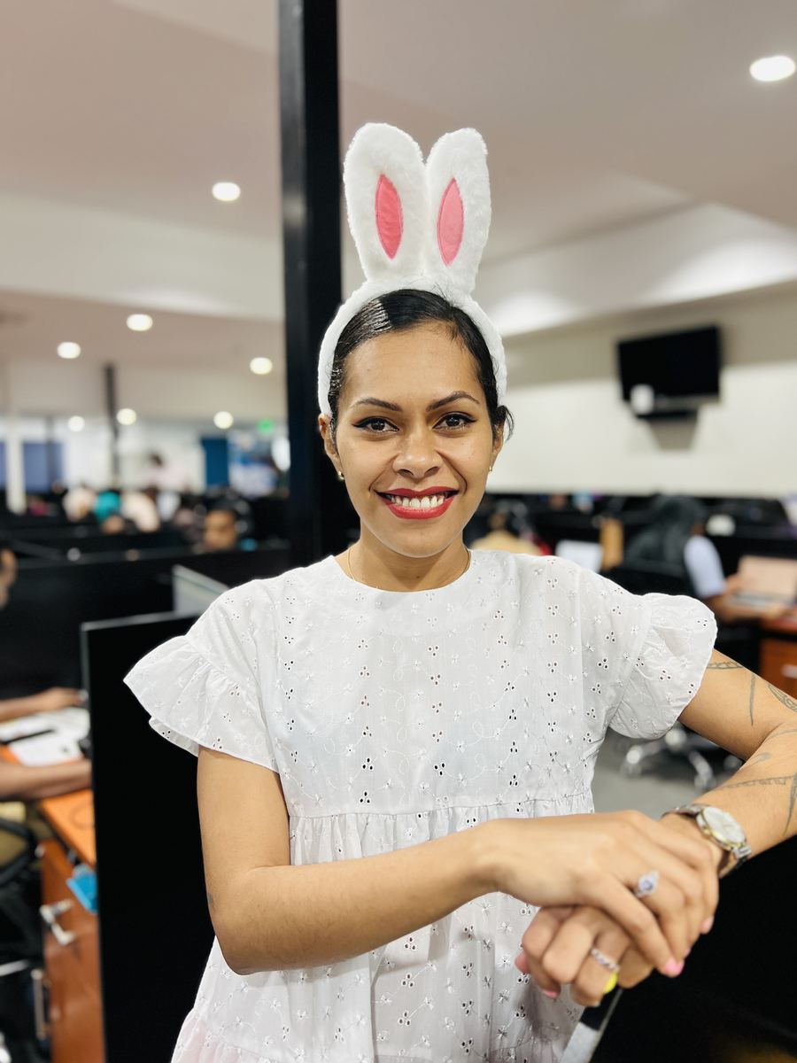 PCS agent at her workstation in Suva