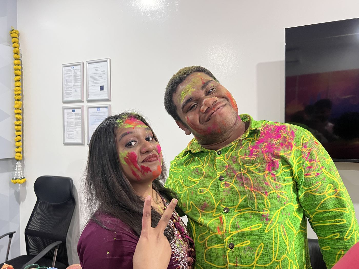 PCS team members celebrating Holi