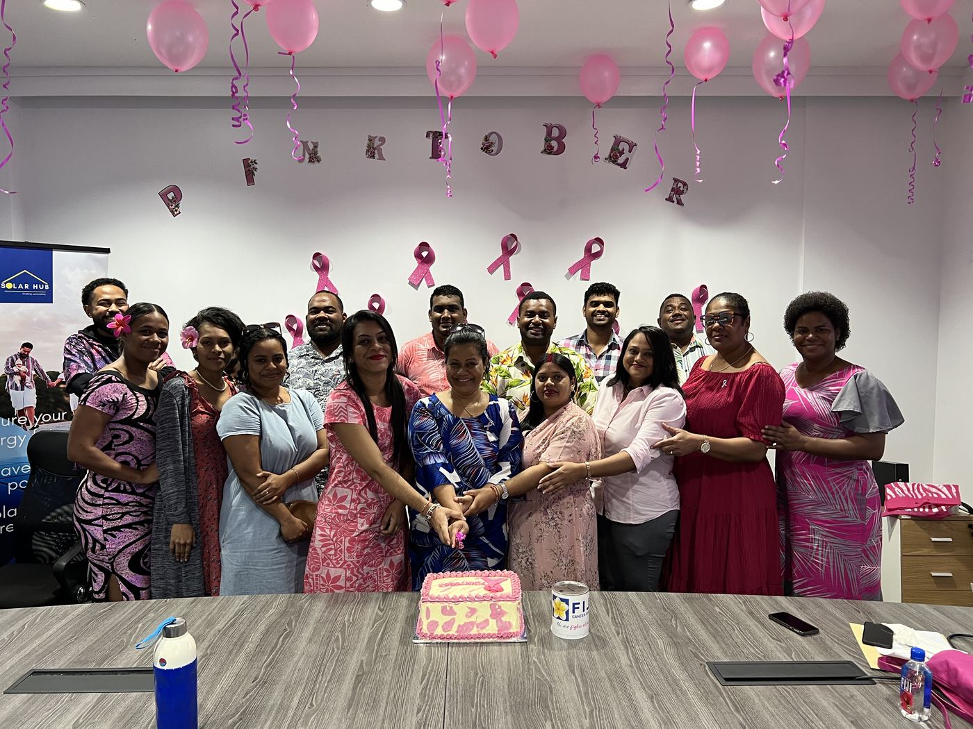 The PCS Suva team celebrating Pinktober and supporting Fiji Cancer Society